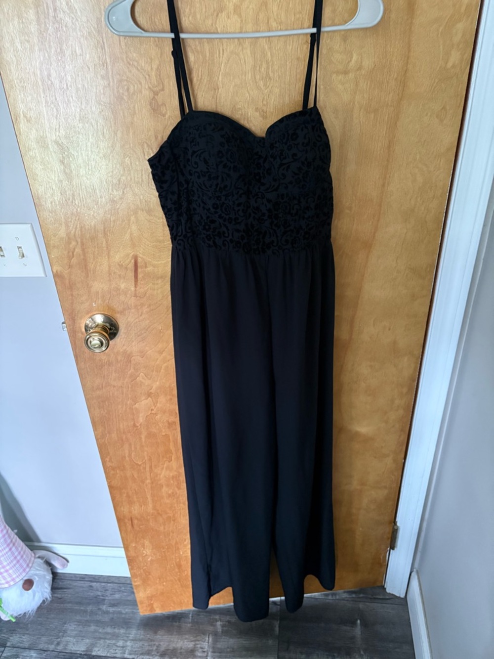 Women's Black Strapless-Look Jumpsuit